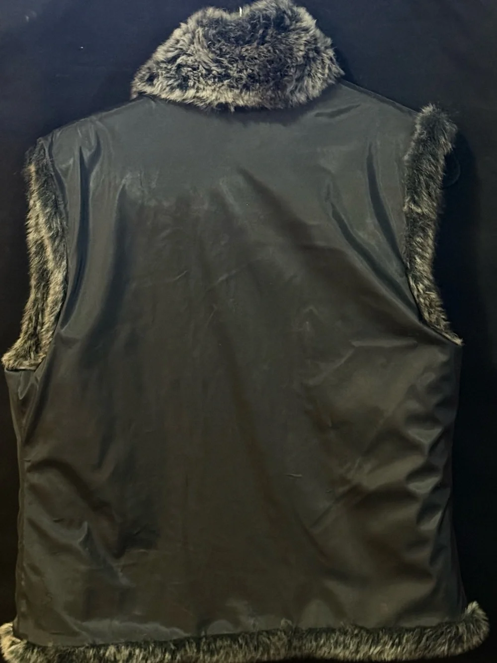 Faux Fur Vest in Gray-Brown